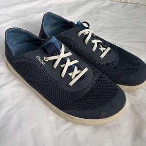 OluKai Moku Pae Shoes Mens 9.5 Blue Mesh Lace Up Comfort Casual Sneakers